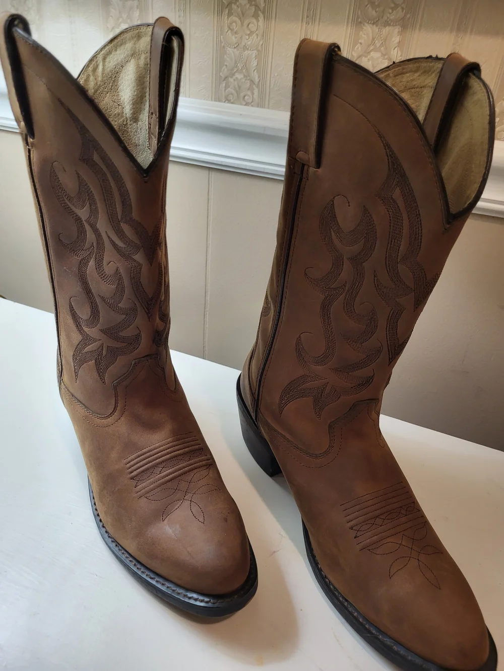 Durango Brown Men's Western Pull-On Boots, Size 9.5